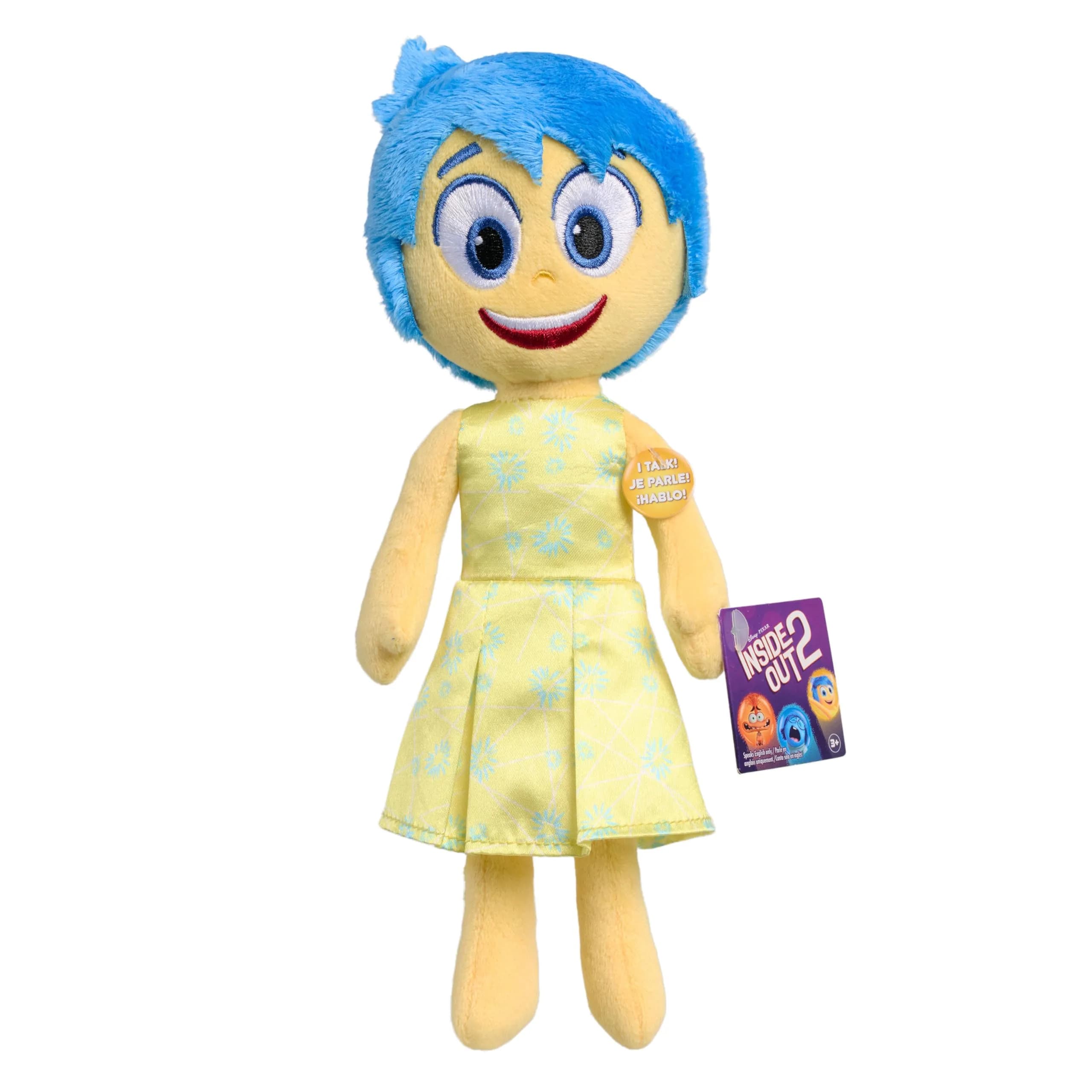 Just Play Inside Out 2 Joy Plush Toy 9.5 inches | Soft, Talking, Kids Gift