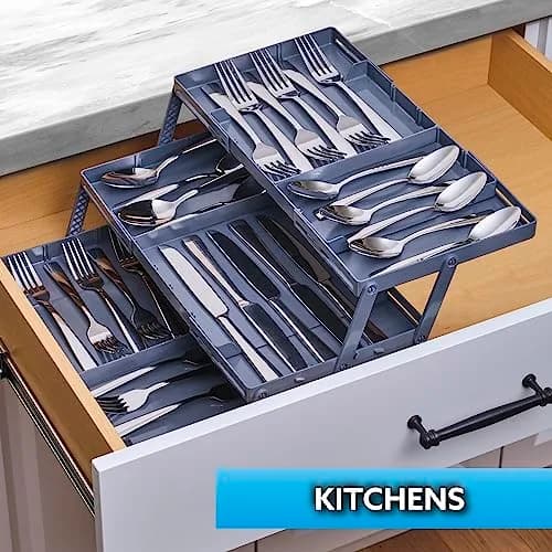 Ontel Smart Drawer Organizer with Adjustable Dividers | 21 Liters (7.75" x 9.8" x 2.75") thumbnail 5