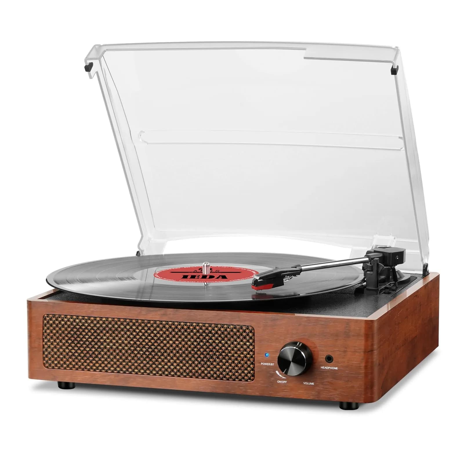 cotsoco Vinyl Record Player Turntable with Bluetooth & 2 Speakers | 3 Speed Portable Retro