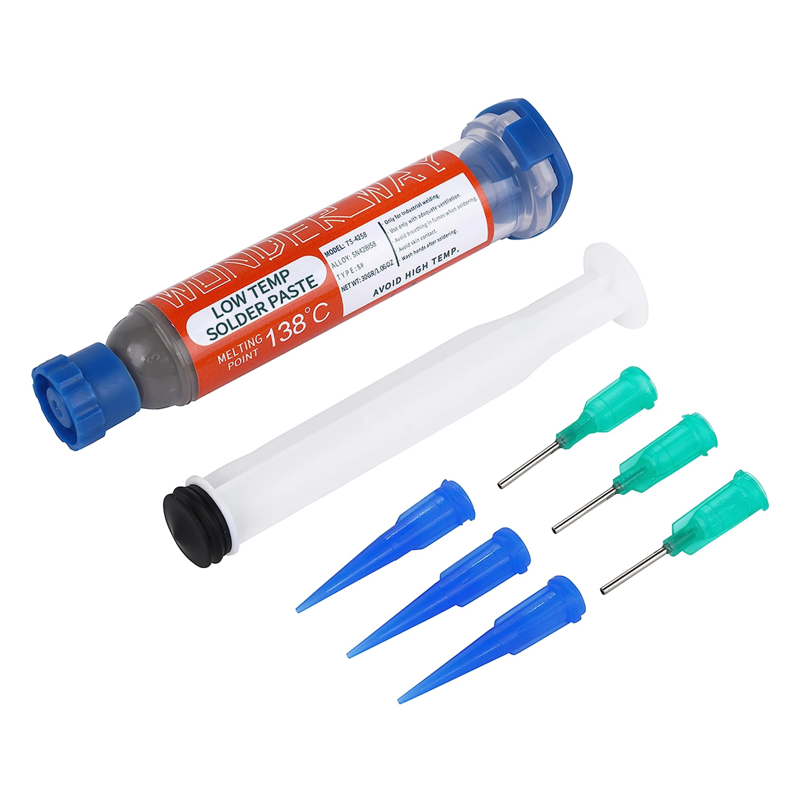 Wonderway Sn42/Bi58 T4 Lead Free Solder Paste 20g (0.71 oz) | Low Melting Point for Electronics Repair — T5 30g