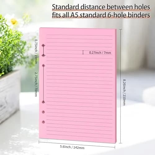 Mafegu Refill Paper A5 5-Color Ruled | 120 GSM Thick Loose Leaf Sheets for Planners thumbnail 5