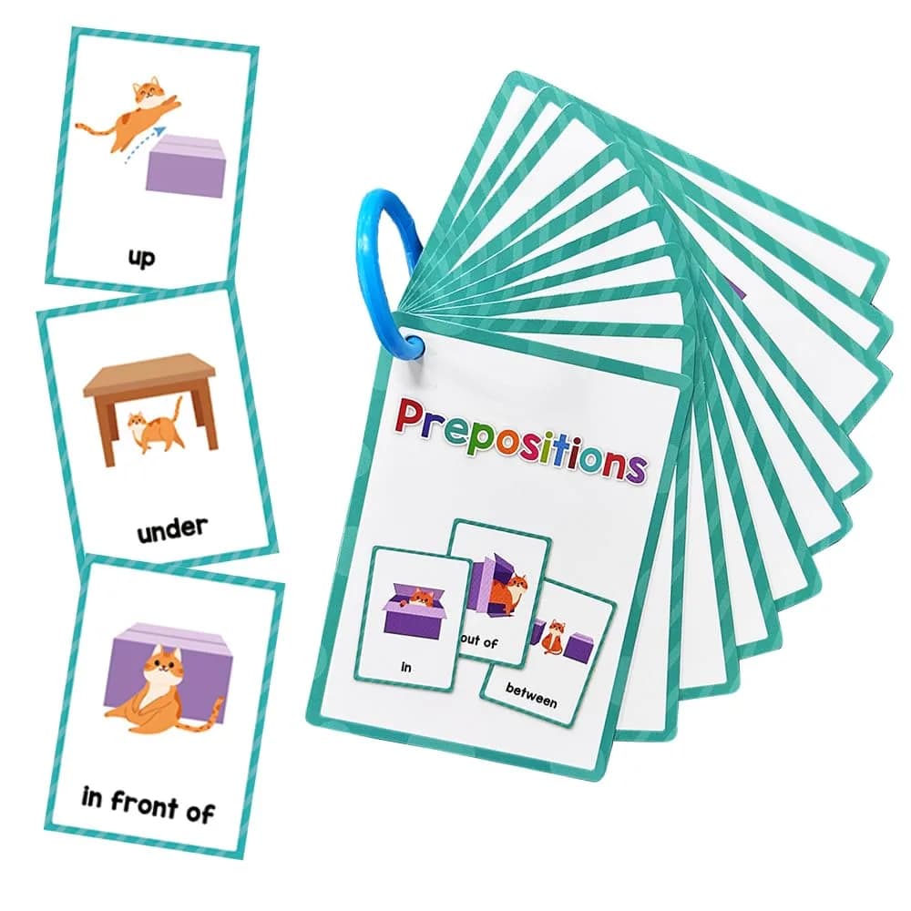 Lachilly Prepositions Flashcards 10 Cards (8 X 11 cm) | Kindergarten Vocabulary Building - main product image