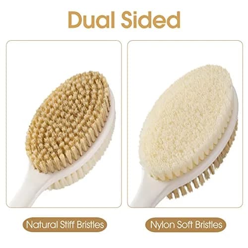 Backski Pink Body Scrubber Long Handle with Stiff & Soft Bristles | 43.5 cm (17.12 Inch) thumbnail 3