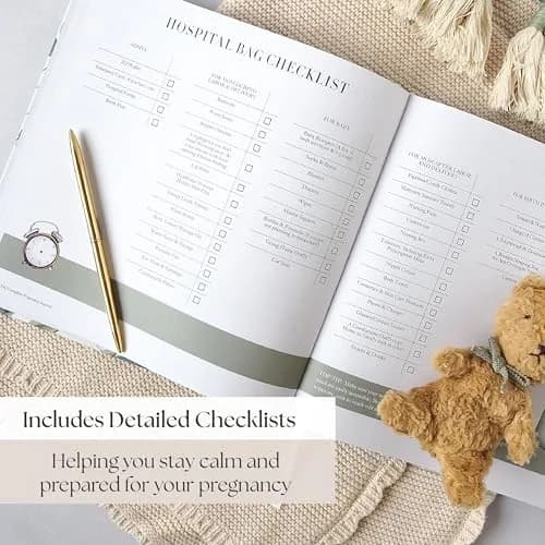 Bibi & Beau Watercolour Pregnancy Journal & Baby Memory Book 196-Page Hardcover | Complete First-Time Mom Planner thumbnail 6