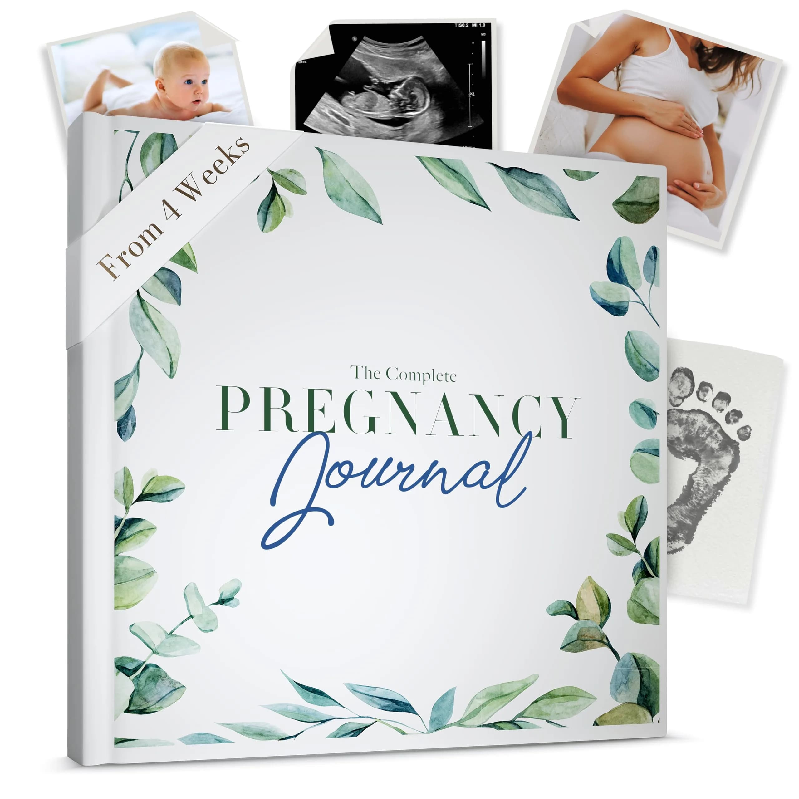 Bibi & Beau Keepsake Pregnancy Book & Journals - 250 Pages | Floral - Complete Milestone Journey — Watercolor