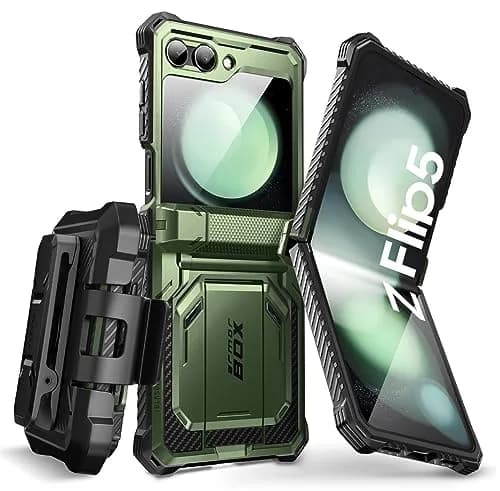 i-Blason for Samsung Galaxy Z Flip 5 Case with Stand, Dark Green | Shockproof Flip Cover thumbnail 1
