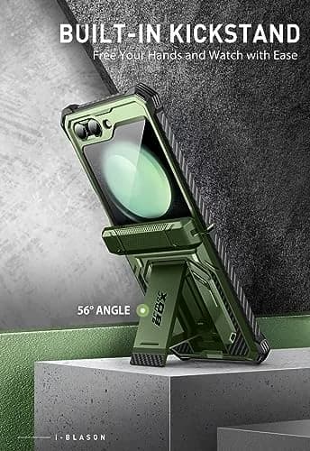 i-Blason for Samsung Galaxy Z Flip 5 Case with Stand, Dark Green | Shockproof Flip Cover thumbnail 5
