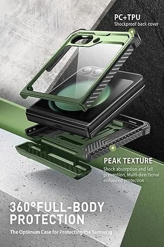 i-Blason for Samsung Galaxy Z Flip 5 Case with Stand, Dark Green | Shockproof Flip Cover thumbnail 2