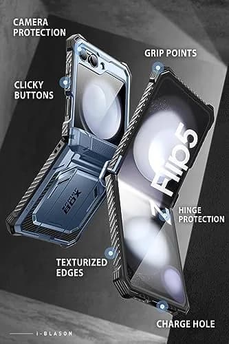 i-Blason for Samsung Galaxy Z Flip 5 Case with Stand, Blue | Drop & Hinge Protection thumbnail 7