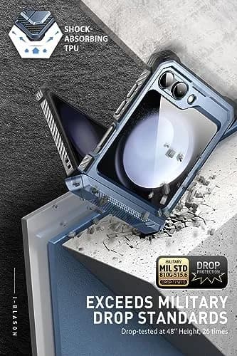 i-Blason for Samsung Galaxy Z Flip 5 Case with Stand, Blue | Drop & Hinge Protection thumbnail 8