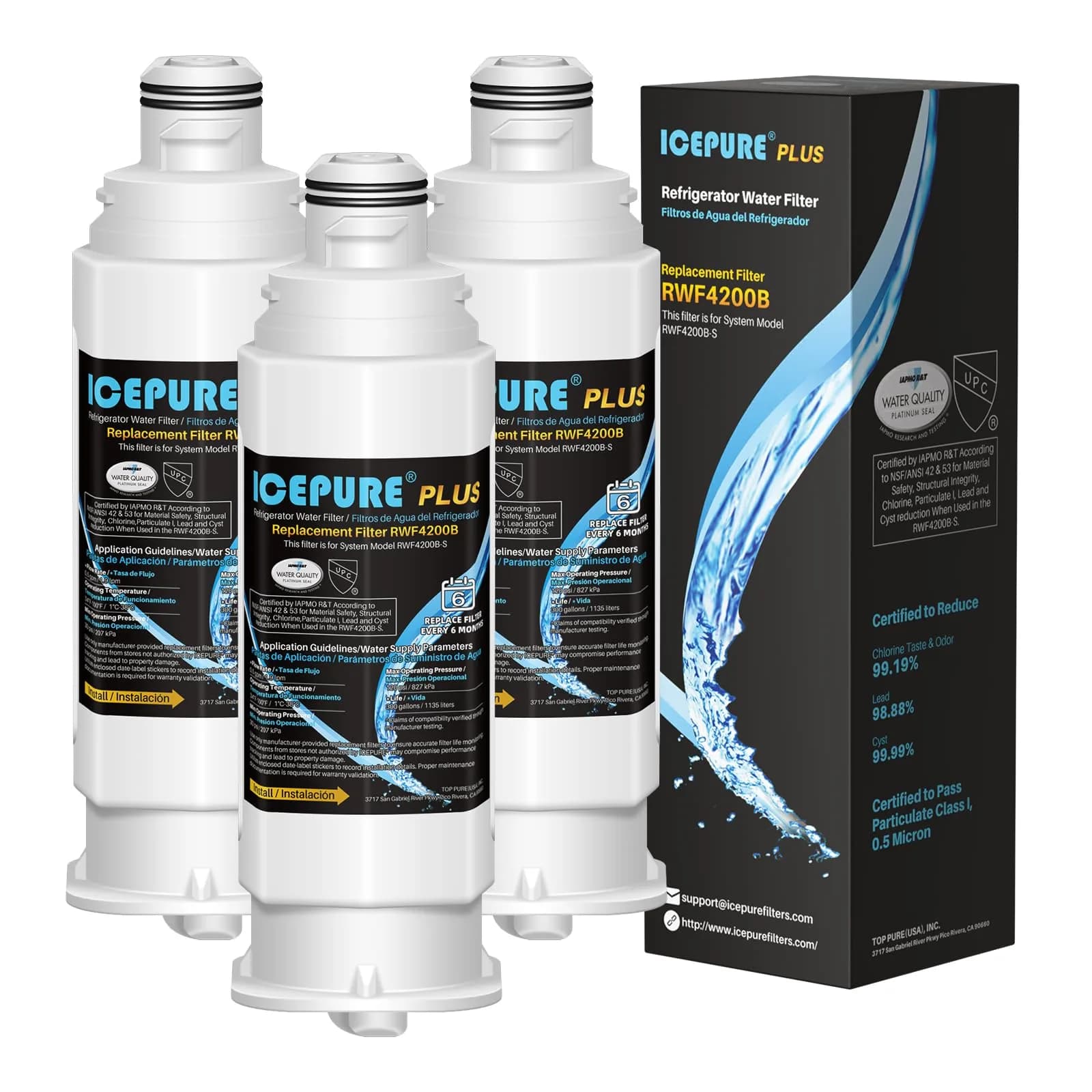 ICEPURE DA97-17376B Refrigerator Water Filter 11.32 oz (321 g) | NSF/ANSI Certified for Safe Drinking Water — Heavy Metals Removal