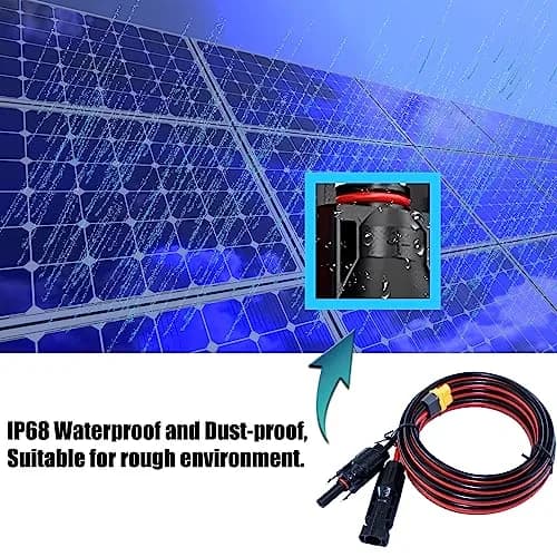 iHaospace Solar to XT60 Charging Cable 10FT (3.04m) | 12AWG Tinned Copper, 300V Rated, IP68 Waterproof thumbnail 4