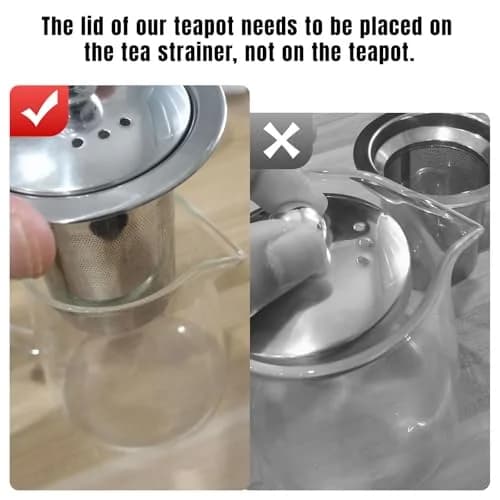 PARACITY Glass Teapot Stovetop 32 OZ | Borosilicate Clear Tea Kettle with Infuser thumbnail 7