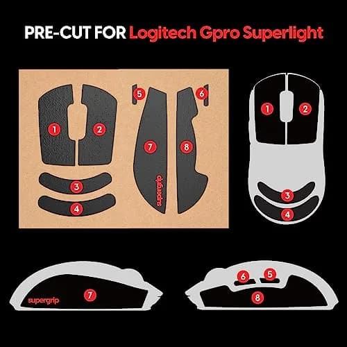 Pulsar Gaming Gears Supergrip Mouse Grip Tape for Logitech G Pro X Superlight & Superlight 2 | 0.5mm Thin thumbnail 4