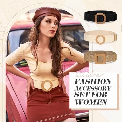 Syhood Woven Belt Dress, Fit Waist Size Below 40'' | Bohemian Style with Adjustable Waist Belt thumbnail 3
