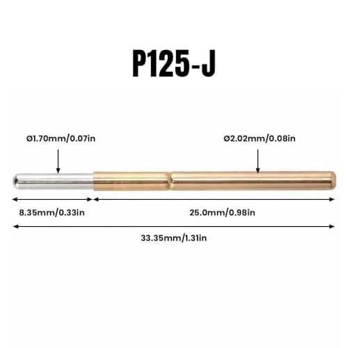 BORDSTRACT Spring Test Probes 100Pcs P125-J | High Accuracy PCB Contact Test Pins thumbnail 2