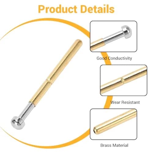 BORDSTRACT P156-D Spring Test Probes with Brass Pogo Pins | 100-Pack for PCB Testing thumbnail 3