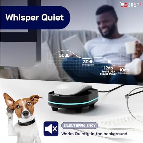 TECH8 USA Undetectable Mouse Mover Jiggler with Ambient Glow Ring and 3D Hologram Alien Disc, Plug & Play, No Software Required thumbnail 5