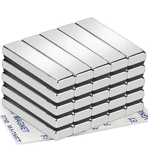 TRYMAG Strong Neodymium Bar Magnets with Adhesive Backing, 40x10x5 mm (25 Pack) | N42 Grade for Heavy Duty Use thumbnail 1