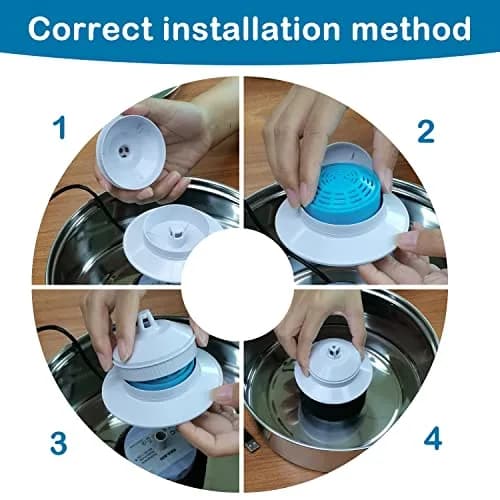OYES Cat Water Fountain Replacement Filters (8 Pack) | Activated Carbon Ion-Exchange Resin, Compatible with 2.0L/67oz Round Stainless Steel Pet Fountain thumbnail 6