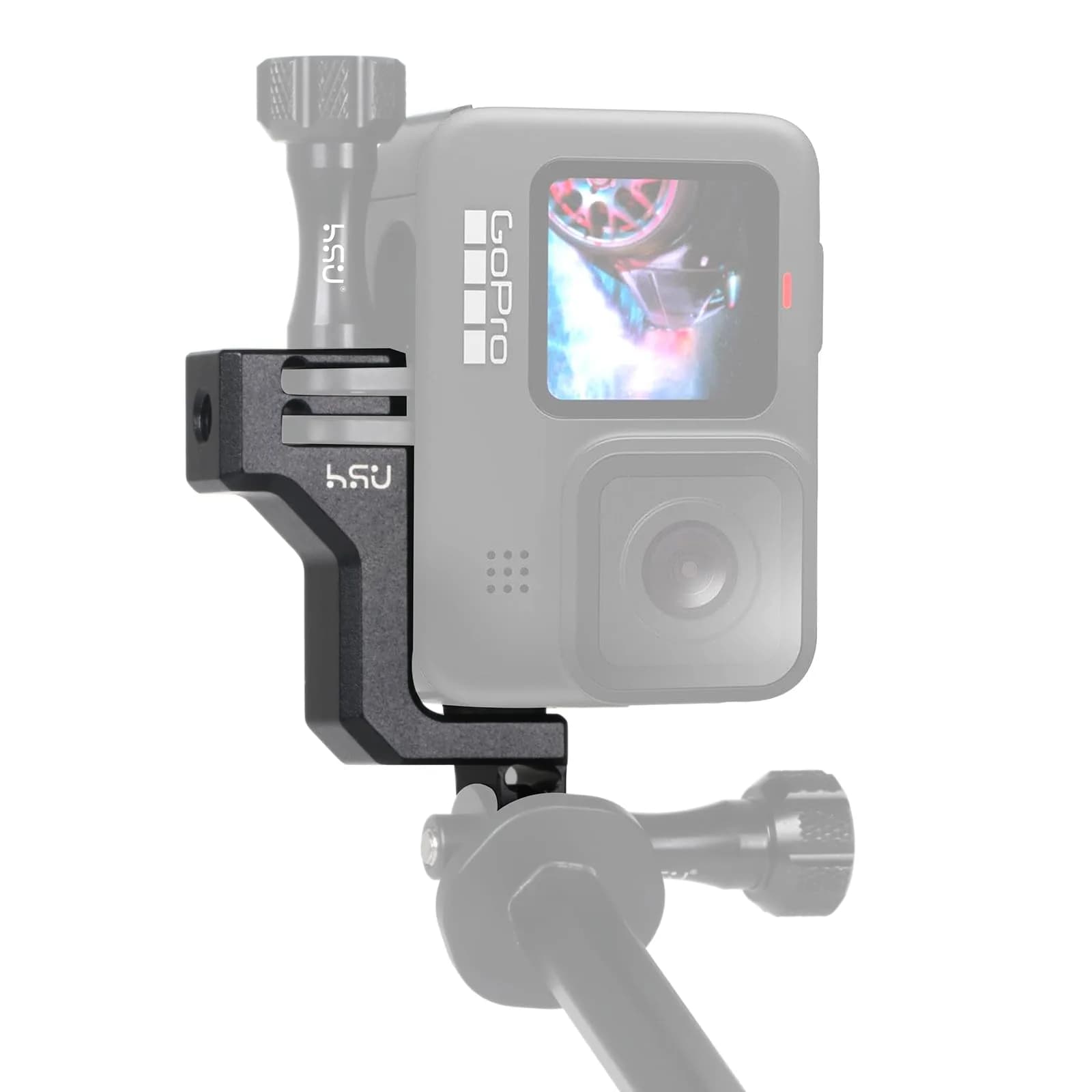 HSU Aluminum 90° Vertical Bracket Adapter Elbow Mount for GoPro Black | Supports 90° & 180° Angles - main product image
