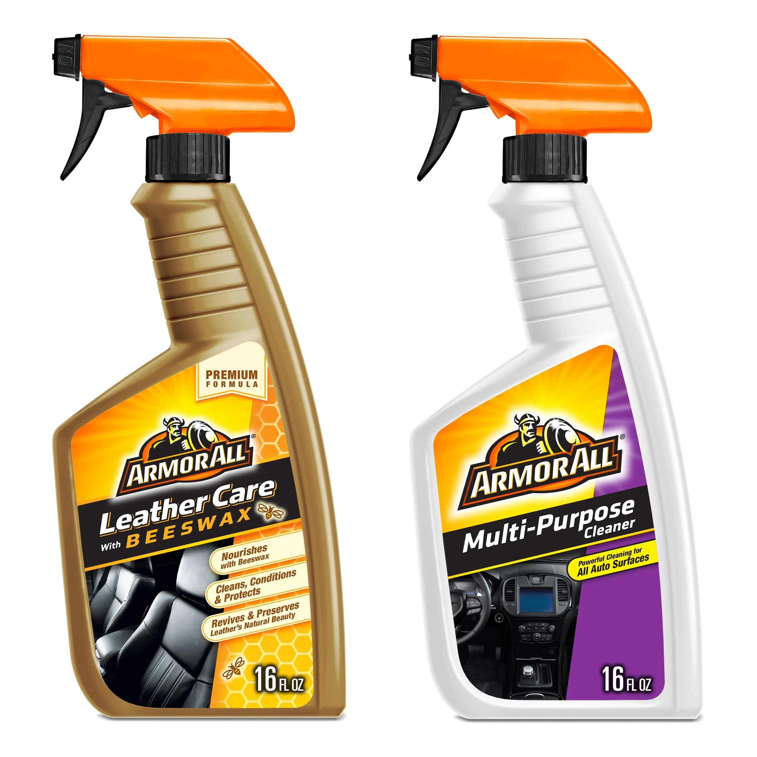 Armor All Leather Care Spray 16 fl oz (473ml) & All-Purpose Cleaner 16 fl oz (473ml) | Nourishes Leather, Cleans All Auto Surfaces - main product image