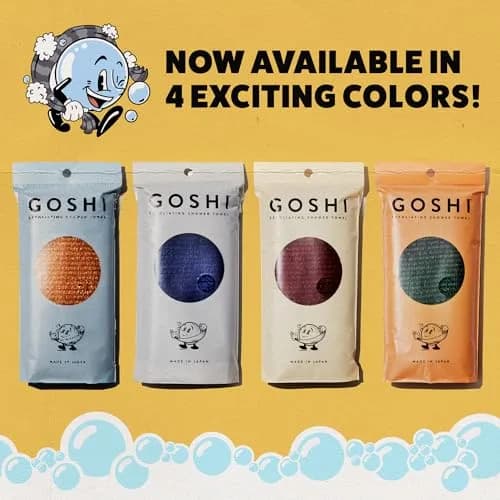 GOSHI Exfoliating Shower Towel - Long Body Scrubber, Blue | Rip-Resistant, Gentle & Effective thumbnail 6