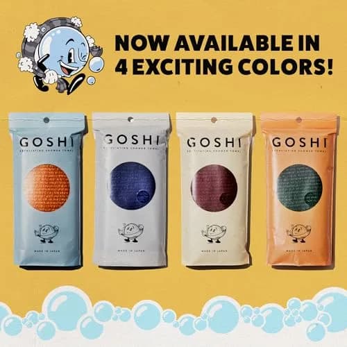 GOSHI Exfoliating Shower Towel - Long Body Scrubber, Orange | Rip-Resistant, Gentle & Effective thumbnail 6
