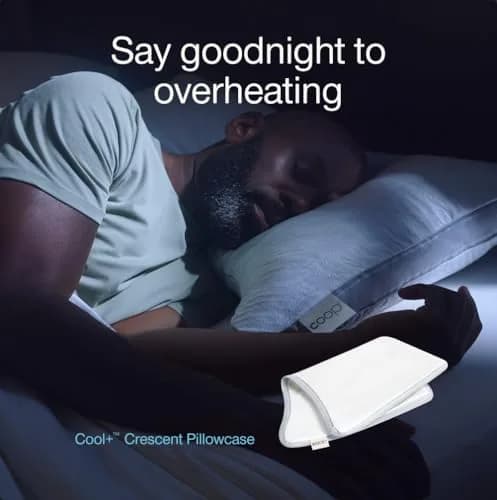 Coop Home Goods Cool+ Crescent Pillow Cover King Size Cooling Bed Pillow Case for Hot Sleepers, Ultra Soft & Breathable Pillowcase with Zipper and 2-Inch Gusset | 51x91 cm (20x36 in) thumbnail 8