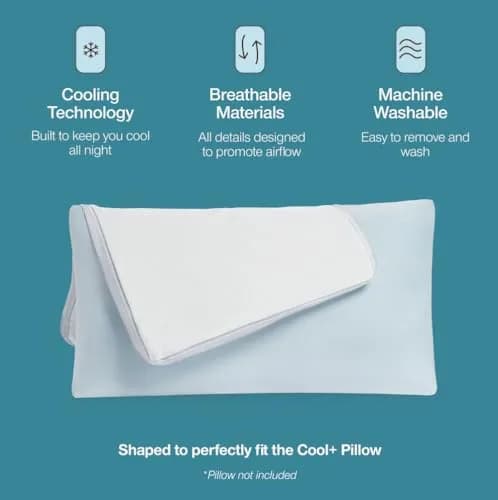 Coop Home Goods Cool+ King Pillow Cover (20x36 inches / 51x91 cm) | Breathable & Cooling for Hot Sleepers thumbnail 2