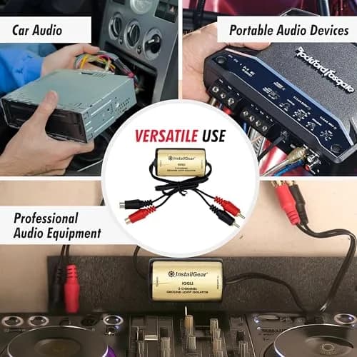 InstallGear 2-Channel Ground Loop Noise Isolator for Car Audio & Home Stereo | Eliminates Alternator Whine & Feedback thumbnail 6