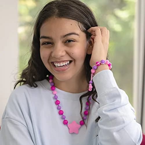 Munchables Starlight Sensory Chew Necklace, Medium Chew, Purple/Pink/Fuchsia | Food-Grade Silicone Oral Sensory Support thumbnail 5