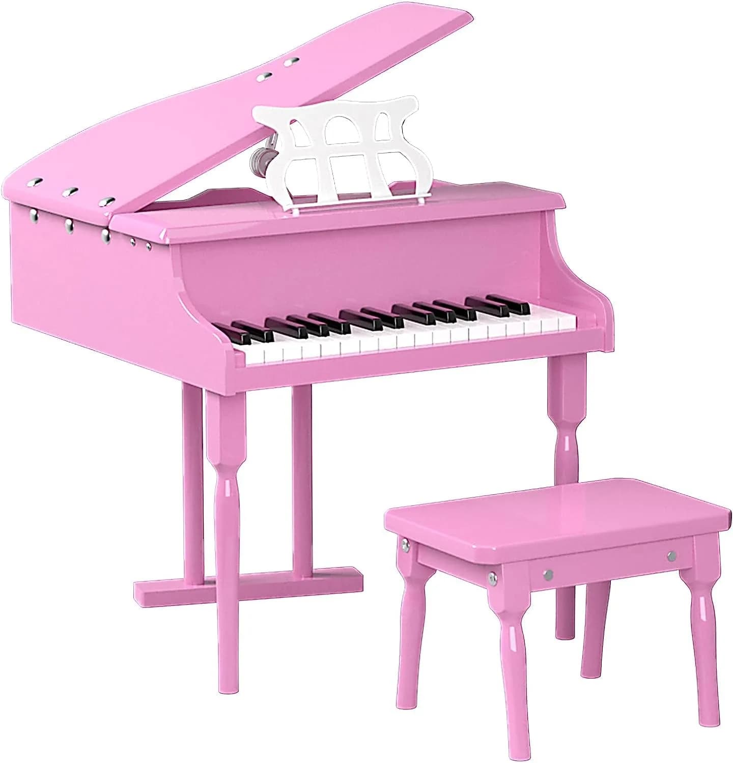 HONEY JOY Classical Kids Piano 30-Key Mini Grand Pink | Wooden Musical Toy for 3+ - main product image