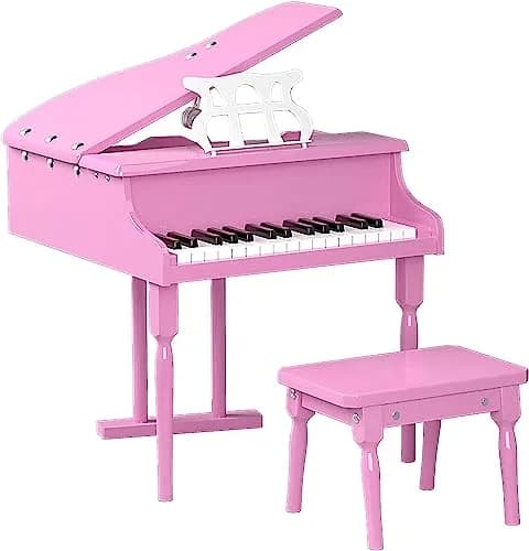 HONEY JOY Classical Kids Piano 30-Key Mini Grand Pink | Wooden Musical Toy for 3+ thumbnail 1