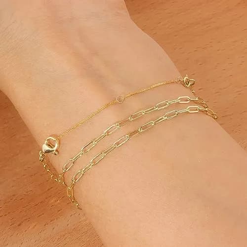 LANCHARMED 18K Solid Gold Extender for Necklace Bracelet Adjustable | Durable 2 Inch Chain thumbnail 7
