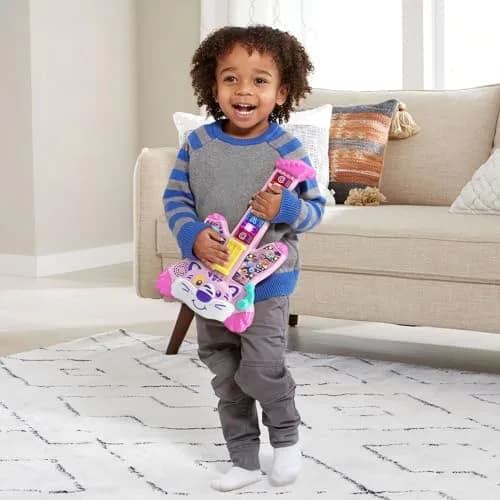 VTech Zoo Jamz Tiger Rock Guitar, Pink | Musical Instrument Toy for Kids 1.5-4 Years thumbnail 6
