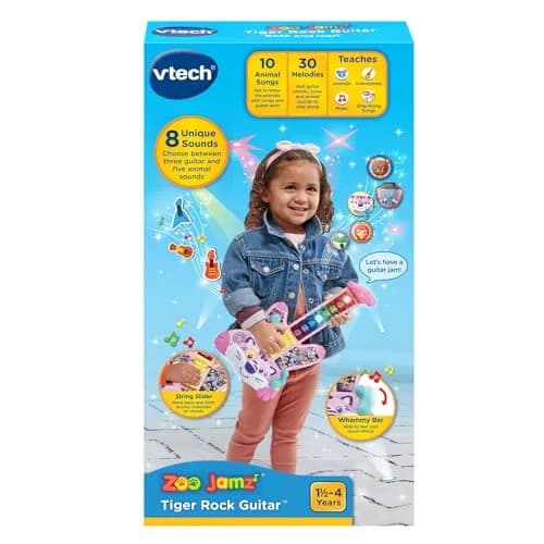 VTech Zoo Jamz Tiger Rock Guitar, Pink | Musical Instrument Toy for Kids 1.5-4 Years thumbnail 7