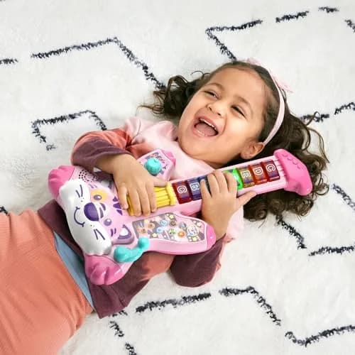 VTech Zoo Jamz Tiger Rock Guitar, Pink | Musical Instrument Toy for Kids 1.5-4 Years thumbnail 4