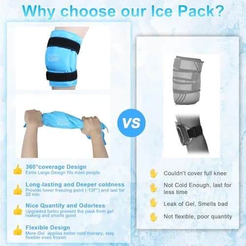 Relief Expert XXXL Knee Ice Pack Wrap Around Entire Knee | Cold Compression for Pain Relief & Recovery thumbnail 5