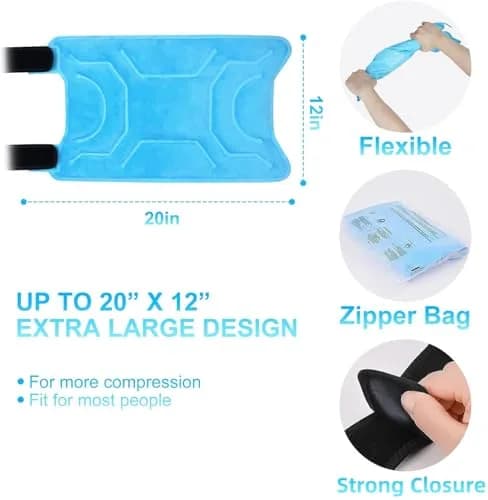 Relief Expert XXXL Knee Ice Pack Wrap Around Entire Knee | Cold Compression for Pain Relief & Recovery thumbnail 6