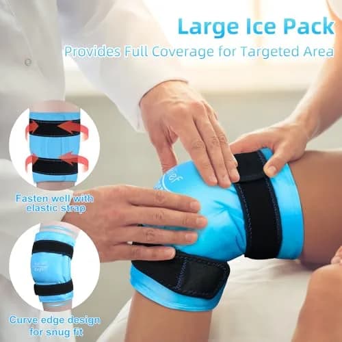Relief Expert XXXL Knee Ice Pack Wrap Around Entire Knee | Cold Compression for Pain Relief & Recovery thumbnail 3