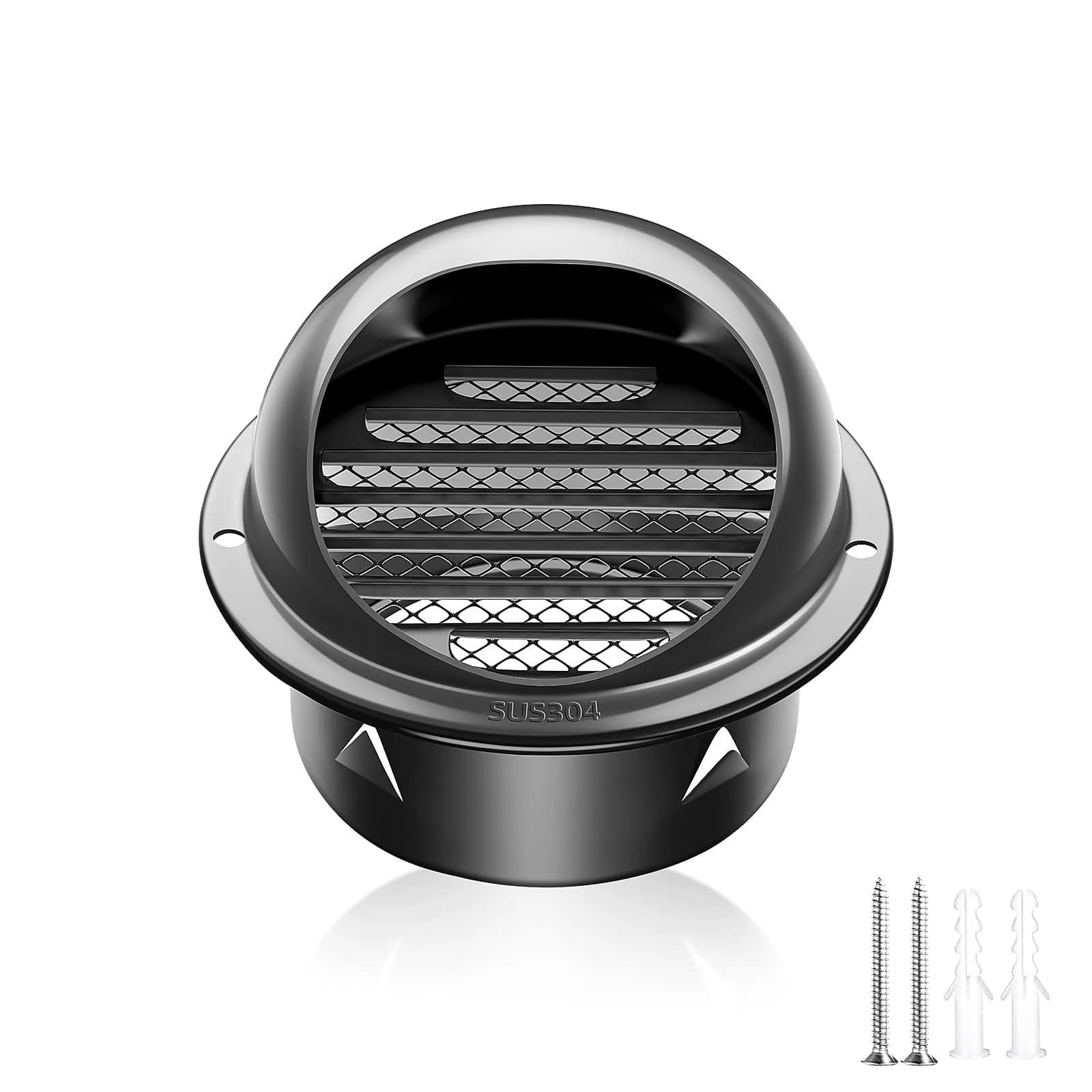 PIIYOOSNN 3" inch Round Wall Vent Cap Stainless Steel Mesh | Windproof & Rainproof Cover (70 words) - main product image