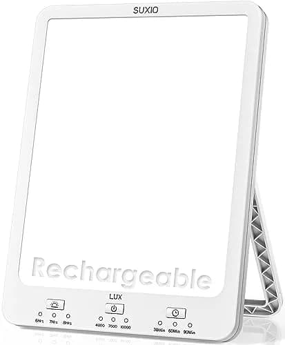 SUXIO Rechargeable Light Therapy Lamp 10000 Lux | Wake-Up Function, Memory Settings thumbnail 1