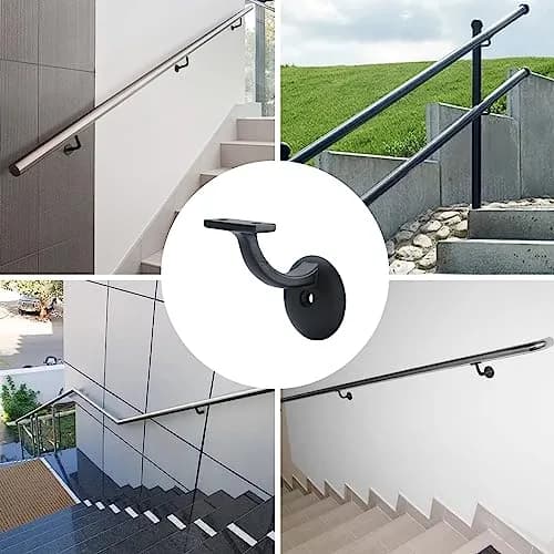 HOME MASTER HARDWARE Hand Rail Brackets for Stairs 2 Pack | Heavy Duty Zinc Alloy Support 220 lbs thumbnail 7