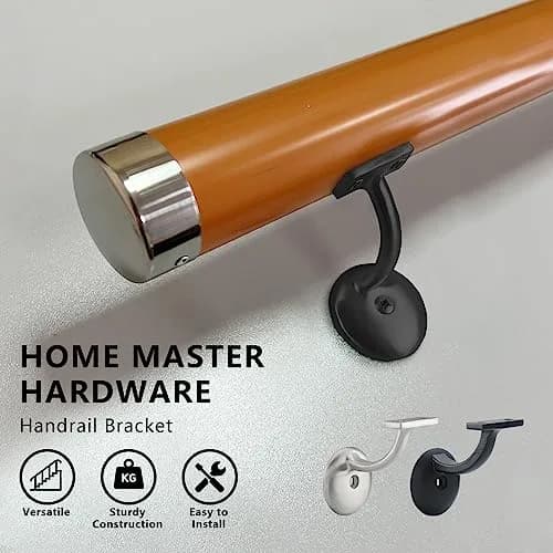 HOME MASTER HARDWARE Hand Rail Brackets for Stairs 2 Pack | Heavy Duty Zinc Alloy Support 220 lbs thumbnail 3
