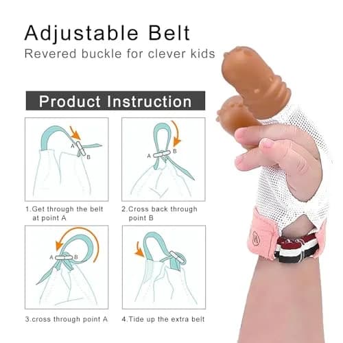 Elfzone Thumb Sucking Guard for Kids 1-2 Years | Breathable Silicone & Adjustable Fit thumbnail 3