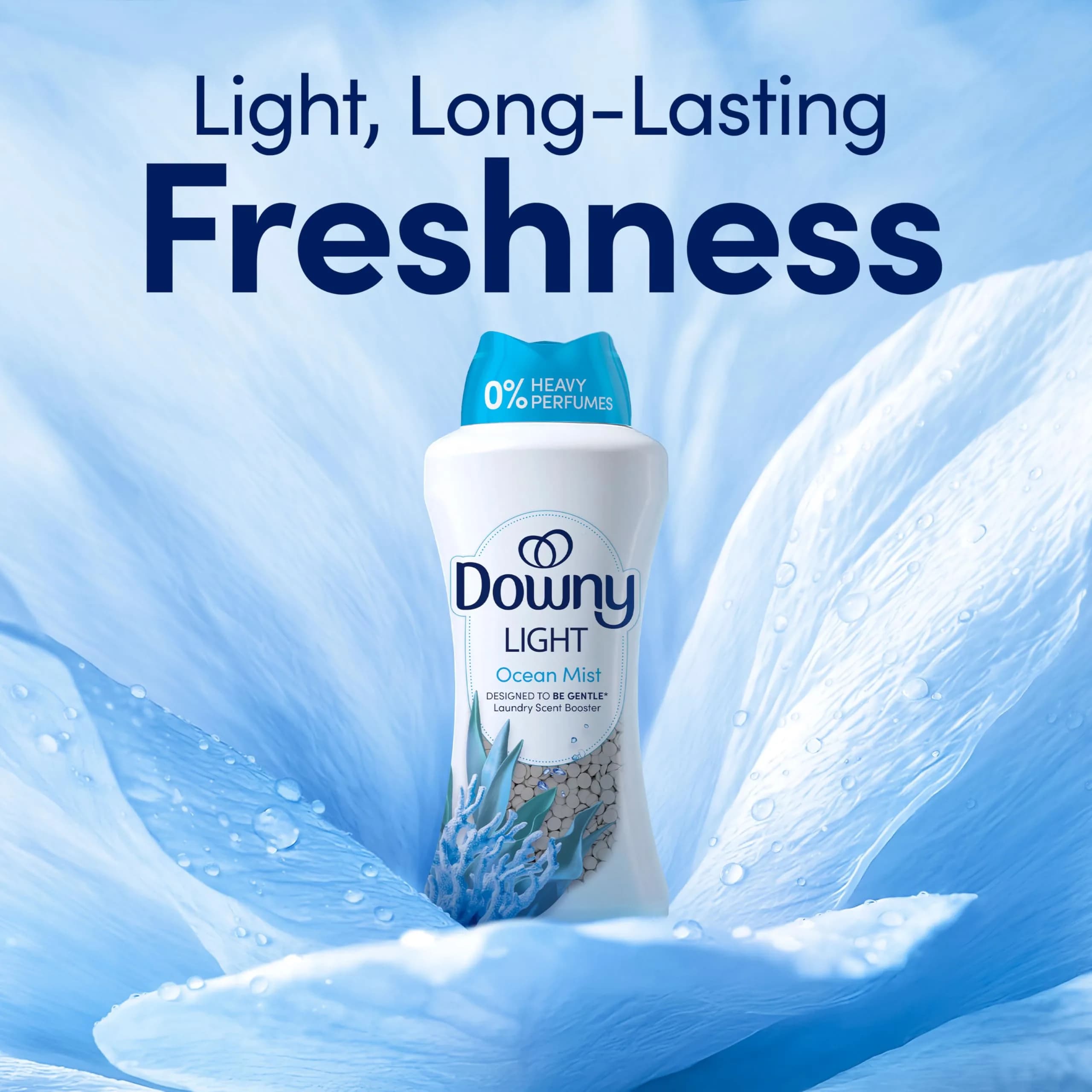 Downy Light Laundry Scent Booster Beads Ocean Mist Scent 24 OZ | Gentle Freshness Lasts Up To 4x Longer thumbnail 2