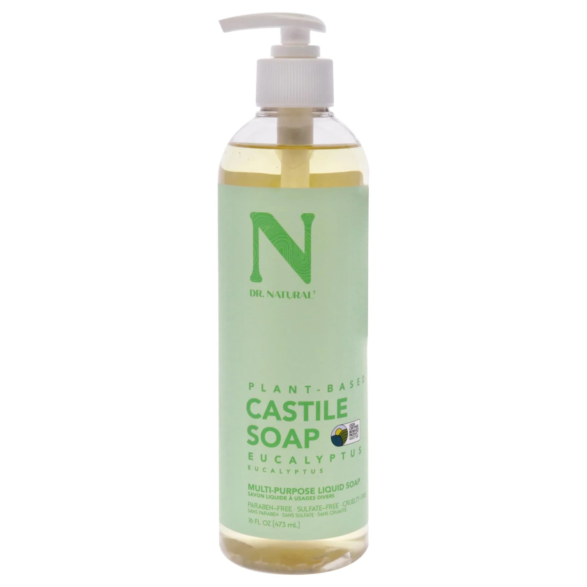 Dr. Natural Castile Liquid Soap - Multi-Use Body Wash, Shampoo & Face Wash | Hydrating & Gentle (120c) — Unscented 32 oz