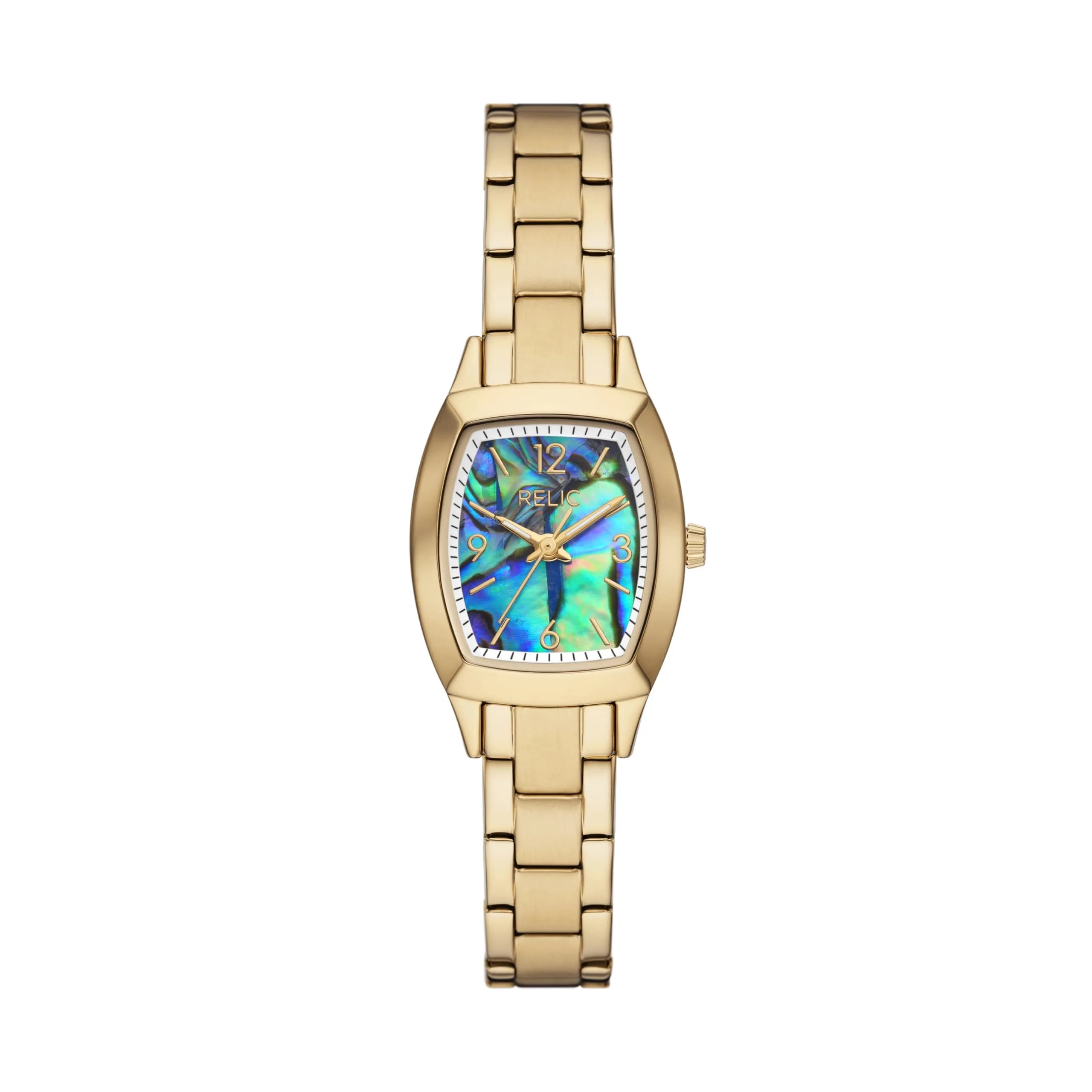 Relic Women's Everly Three-Hand Gold Stainless Steel Bracelet Watch | Elegant 24mm Case, Water-Resistant 50m