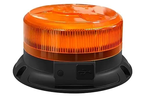 AnTom Magnetic Wireless Amber Warning Beacon Light for Trucks | 360° Visibility, 9 Flash Patterns, IP66 Waterproof (70-120c) thumbnail 1